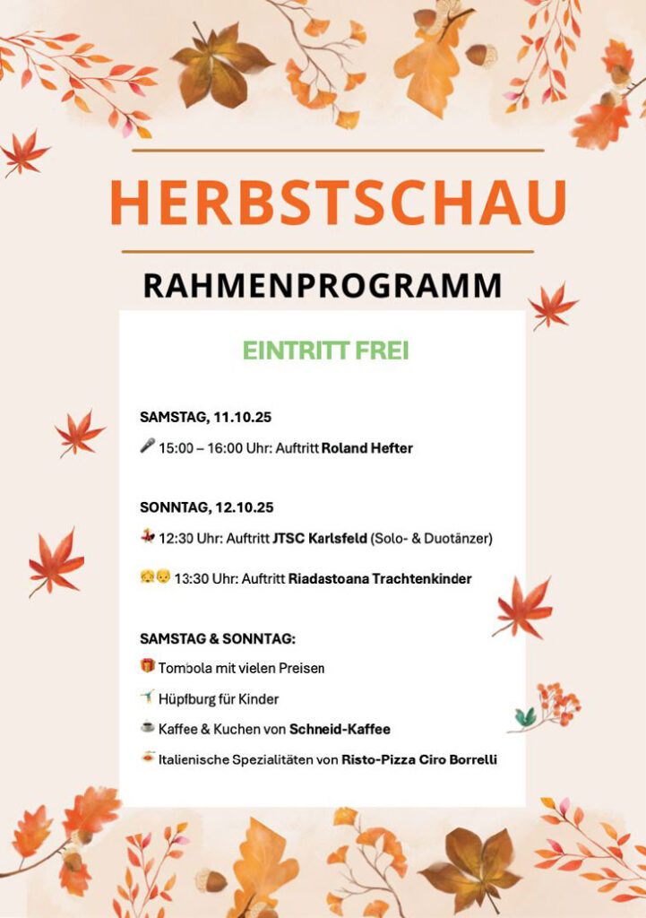 Unternehmer für Feldmoching e.V. - Rahmenprogram der Herbstschau 2025